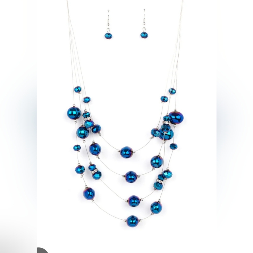 5 For $20! Paparazzi ♥ Cosmic Real Estate - Blue ♥ Necklace Oil Spill